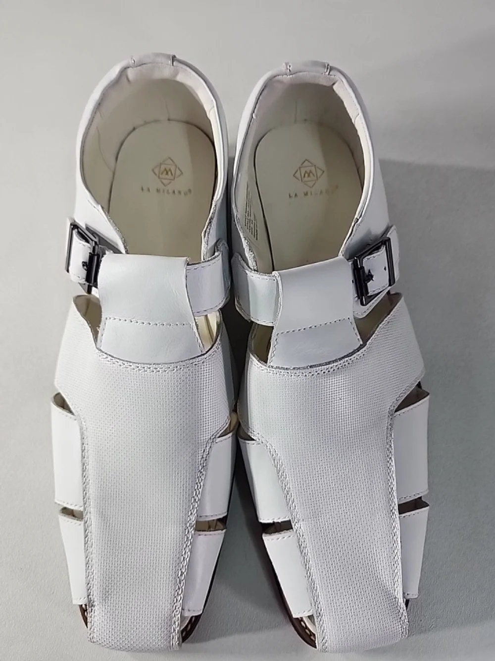 Milano White Men’s Fisherman Sandals with Buckle